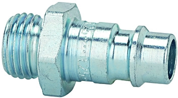 Stecknippel verzinkt/G 1/4 " außen, max 35 bar, NW 7,2, SW 17