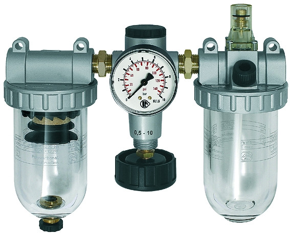 Wartungseinheit 3-teilig Standard G 1/2 / 0,5 - 10 bar mit H