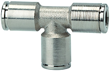 T-Verbinder / Serie >>metallica<< / Messing vernickelt / für