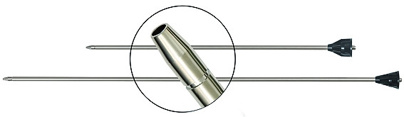 Verlängerungsrohr mit Standarddüse / Länge: 500 mm, gerade / Messing vernickelt / für Basis-Blaspist