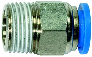Gerade Steckverschraubung "Blaue Serie" , R 1/8" AG, Schlauch 6 mm AD