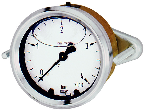 Glyzerin-Manometer mit Bügelbefestigung 63mm / -1/0 bar / G