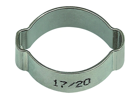 2-Ohr-Schlauchklemme für Außen-Dm 20-23mm EDELSTAHL