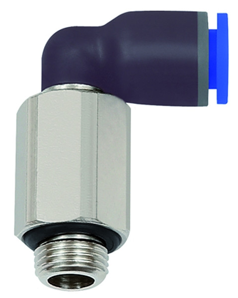 L-Steckverschraubung »Blaue Serie« mini, lang, drehbar, M5