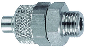 Einschraubverschraubung gerade, G 1/4 " außen/ Edelst. 1.4571, für Schlauch 6/4mm, SW17