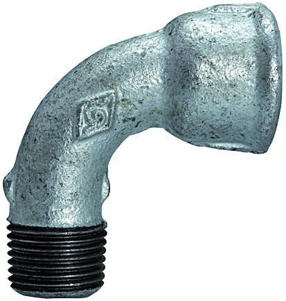 90°-Bogen Rp 1/2"(IG)-R 1/2"(AG), Temperguss verzinkt
