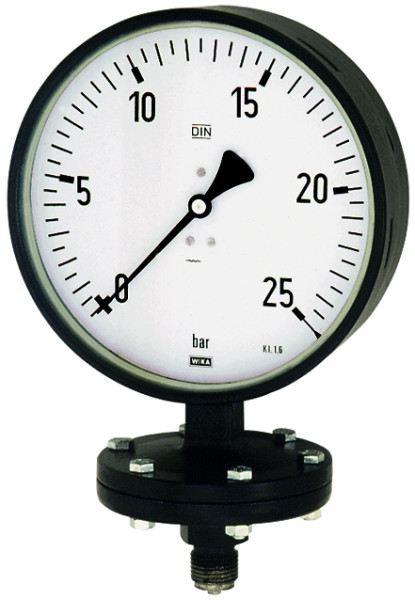Plattenfeder-Mano / G 1/2 senkrecht 100 mm / 0-10 bar / Gehä
