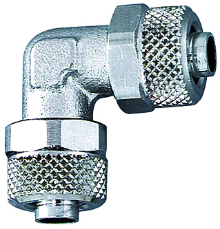 Winkel-Verbinder Messing vernickelt für Schlauch 8/6