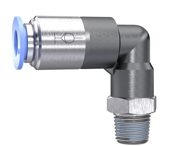L-Steckverschraubung »Blaue Serie«, selbstabsperrend, R 1/8 außen