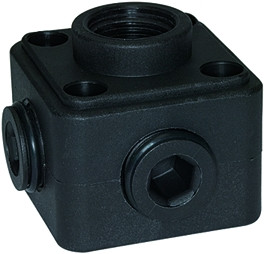 Luftverteilerdose / Kunststoff 5x G 1/2 IG / mit 3 selbstdic