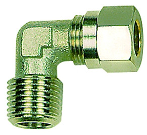 Winkel-Einschraub. G 3/8 a./Ms vernick. Rohr AD 10