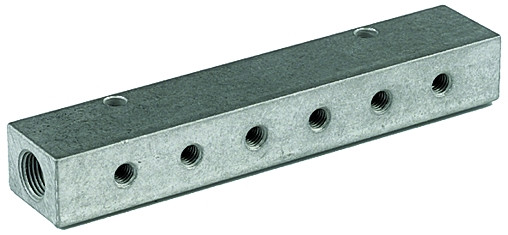 Verteilerleiste / Abg. einseitig vorne 2x G 1/8 Eingang 6x M