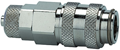 Kupplung / DN 5 für Schlauch 6x8 mm Messing vernickelt