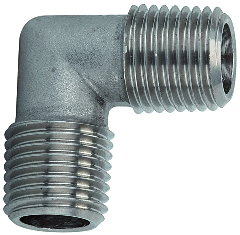 Winkelstück / R 1/4 außen/außen, konisch nach ISO 7/1 / Edel