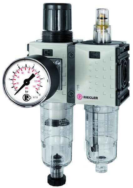 Wartungseinheit 2-tlg. »FUTURA-mini«, PC-Beh., Standardmano, G 1/4, 0,5-10, HA