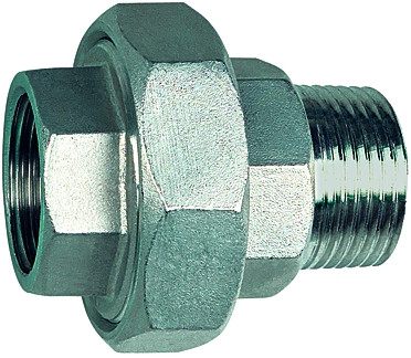 Riegler-Doppelnippel lösbar 3/4" IG/AG Edelstahl
